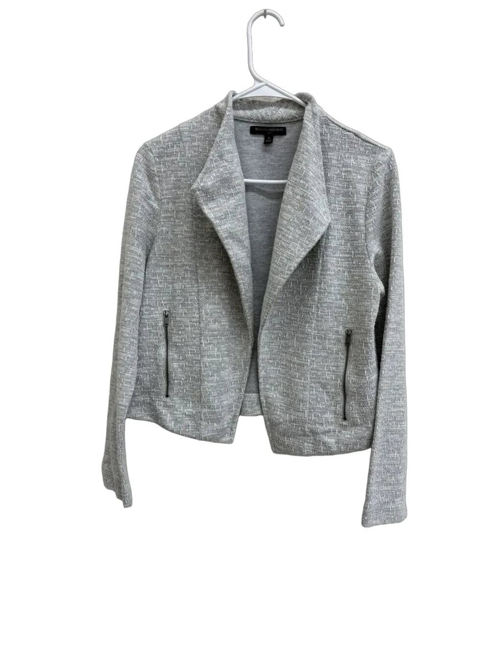 Banana Republic Tweed Moto Blazer Grey